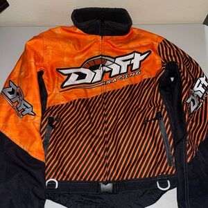 Orange and Black Drift Racing Moto embroidered Jacket